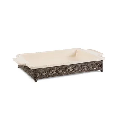 16x10 in. Baker w/Base-Cream - GG Collection