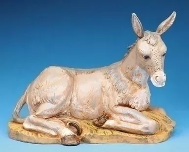 18" Seated Donkey Figure - Fontanini