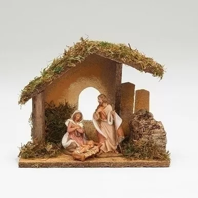 3.5" Scale 3-Figure Nativity Set with Italian Stable- Fontanini