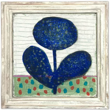 36" x 36" Little Seeds And Flower Art Print With White Wash Frame by Sugarboo Designs