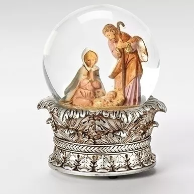 6" Musical Holy Family Glitterdome - Fontanini