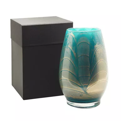 9" Turquoise Esque Polished Vase - UNFILLED