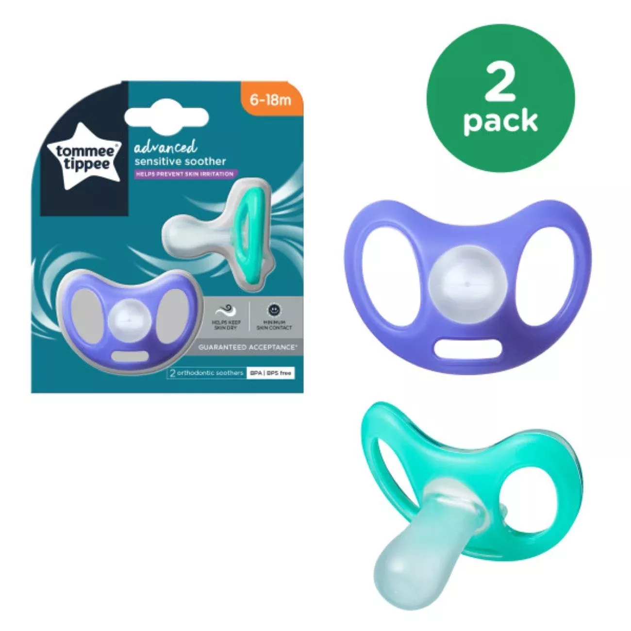 Advanced Sensitive Soothers (6-18M) - Pack of 2
