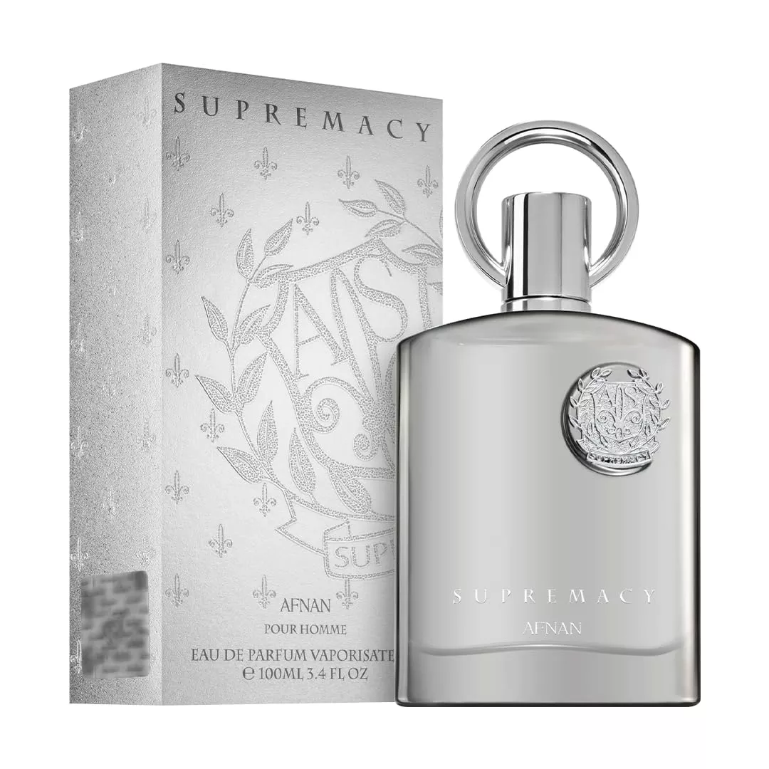 Afnan Supremacy Silver Eau de Parfum for Men, 3.4 Fl. Oz 100 ml