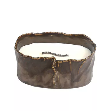 Amber & Firelight Brownstone Small Oval RibbonWick Candle