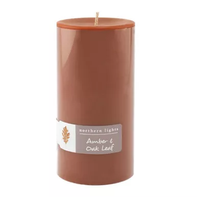 Amber & Oak Leaf 3x6 Pillar by Northern Lights