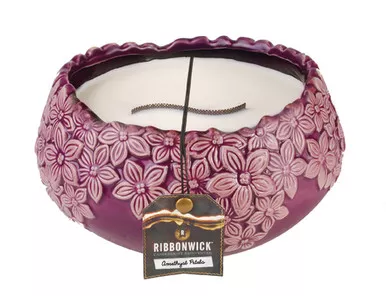 *Amethyst Petals Round Spring Collection RibbonWick Candle
