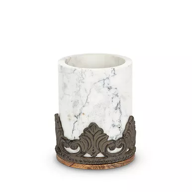 Antiquity Marble & Wood Utensil Holder - GG Collection