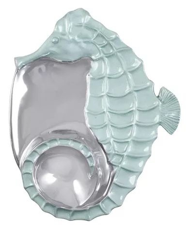 Aqua Seahorse Sectional Server by Mariposa