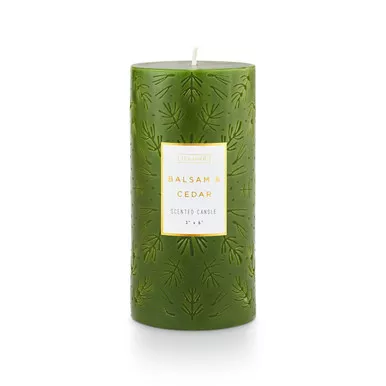 Balsam & Cedar 3x6 Medium Etched Pillar Illume Candle
