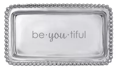 "Be.you.tiful" Beaded Tray by Mariposa