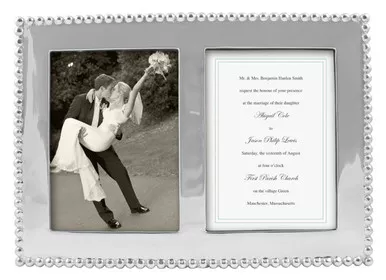 Beaded 5 x 7 Double Frame by Mariposa