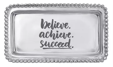 "Believe, Achieve, Succeed" Beaded Statement Tray by Mariposa