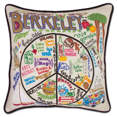 Berkeley XL Hand-Embroidered Pillow by Catstudio