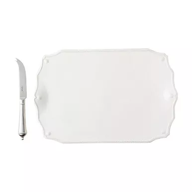 Berry & Thread Whitewash 15" Serving Board with Knife by Juliska