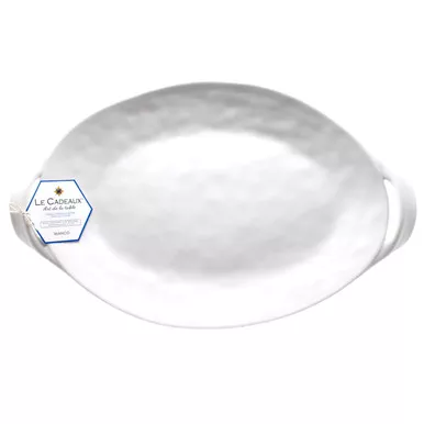 Bianco Per Tutti 18" Large Two-Handled Oval Platter by Le Cadeaux