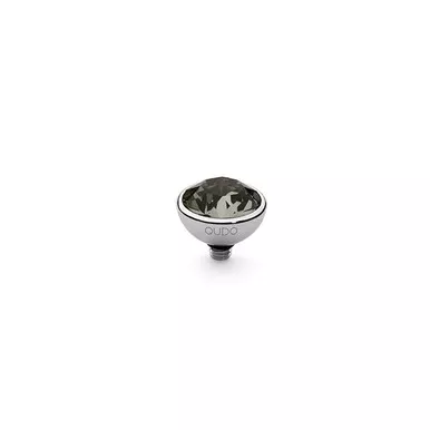 Black Diamond 10mm Silver Interchangeable Top by Qudo Jewelry