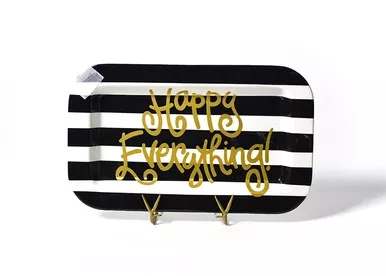 Black Stripe Happy Everything Mini Rectangle Platter by Happy Everything!