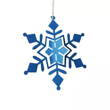 Blue Glitter Snowflake Ornament Magnet- ROEDA HANDPAINTED ORIGINAL