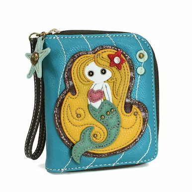 Blue Mermaid Zip-Around Wallet
