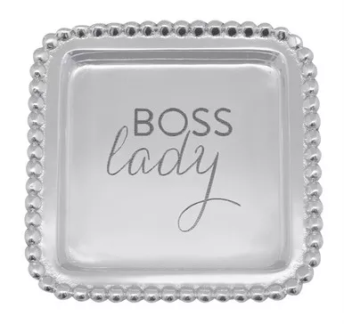Boss Lady Beaded Square Tray by Mariposa