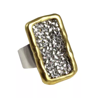 Brass Kristal Plate Ring (Size 6) by Waxing Poetic