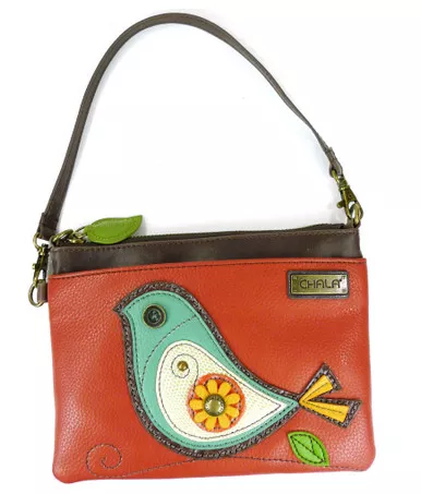 Brick Red Bird-II Mini Crossbody Purse