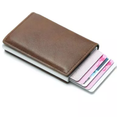 Brown Leather Rfid Wallet by Mad Man