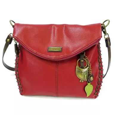 Burgundy Owl Charming Crossbody