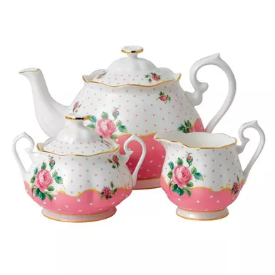 Cheeky Pink 3-Piece Teapot Set by Royal Albert