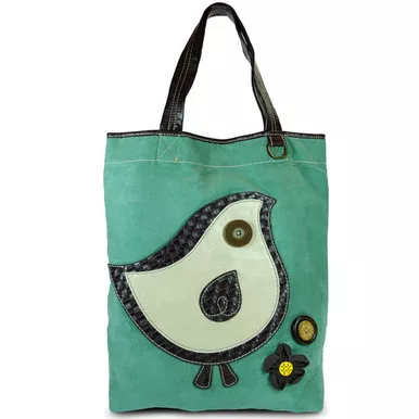 ChiChik Bird Everyday Tote - Suede (Teal)