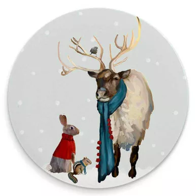 Christmas Bunch Caribou Coaster by Oopsy Daisy