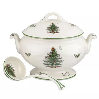 Christmas Tree 75th Anniversary Footed Tureen & Ladle by Spode