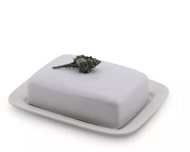 Conch Shell Stoneware Butter Dish by Vagabond House