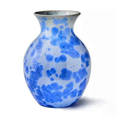 Curio Cobalt Large Crystalline Vase by Simon Pearce