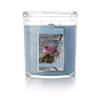 Denim & Lace 22 oz. Oval Jar Colonial Candle