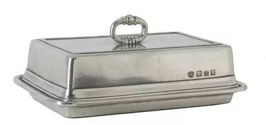 Double Butter Dish with Cover by Match Pewter