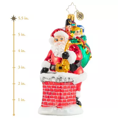 Down The Chimney He Goes! Ornament by Christopher Radko