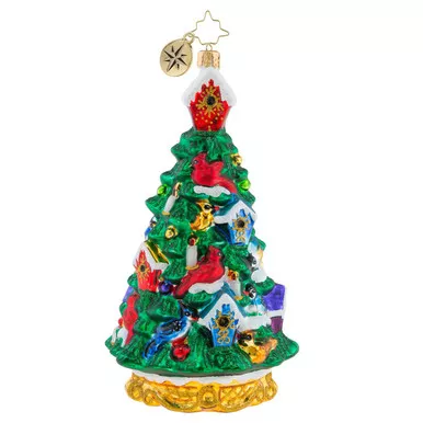 Fir Tree Flock Ornament by Christopher Radko