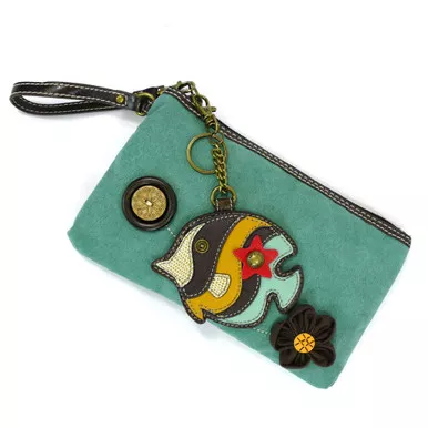 Fish Clutch with Key Fob - Teal