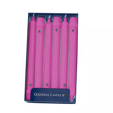 Flamingo 10" Unscented Classic Taper 12-Pack Colonial Candle