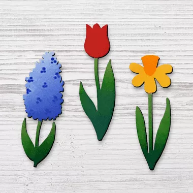 Flower Stem Magnets ROEDA HANDPAINTED ORIGINALS
