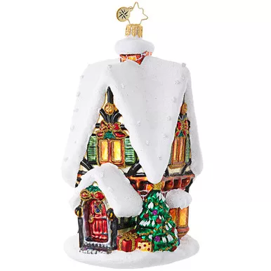 Frosty Christmas Cottage Ornament by Christopher Radko