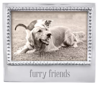 "Furry Friends" Beaded 4" x 6" Frame by Mariposa