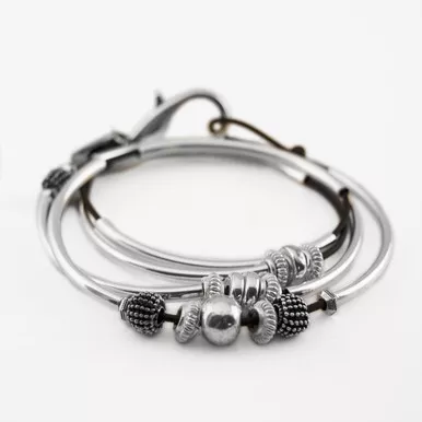 Ginger Mini Natural Black Medium Bracelet by Lizzy James