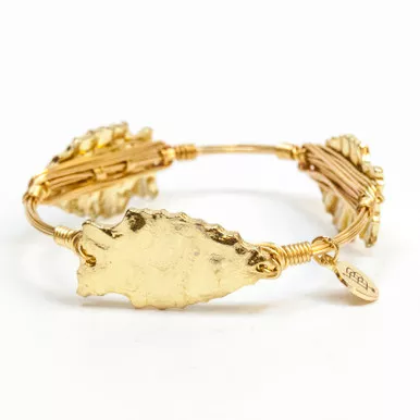 Gold Arrowhead Standard 7.5" Bangle by Bourbon and Boweties