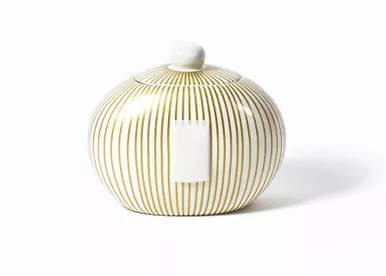 Gold Stripe Big Cookie Jar by Happy Everything!
