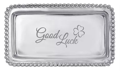 "Good Luck" Beaded Statement Tray by Mariposa - Special Order