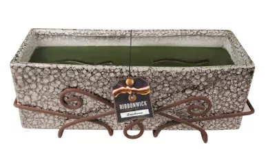 *Greenhouse RibbonWick Large Rectangle Pebble Stone Candle