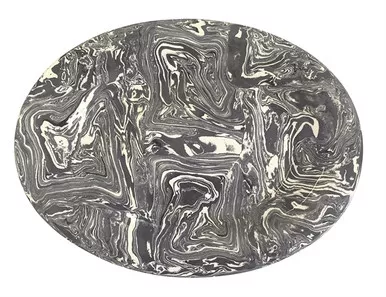 Grey Marble Ceramic Oval Platter by Mariposa